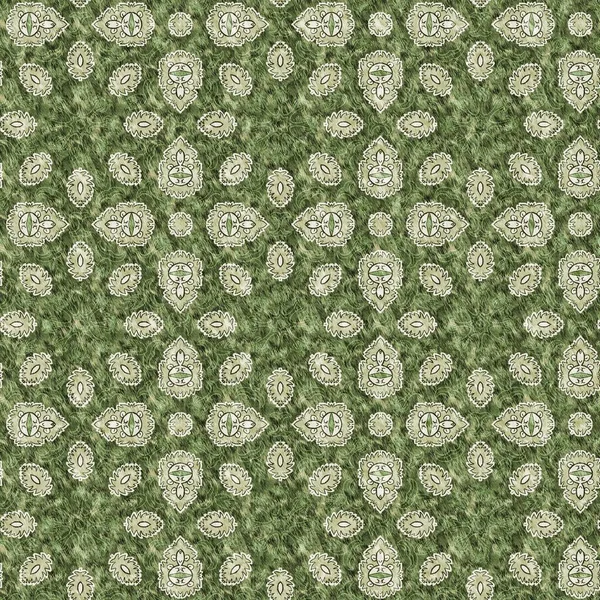Mosaic Geometric Green Leopard Print Texture Pattern Trendy Kaleidoscope Woven — Photo