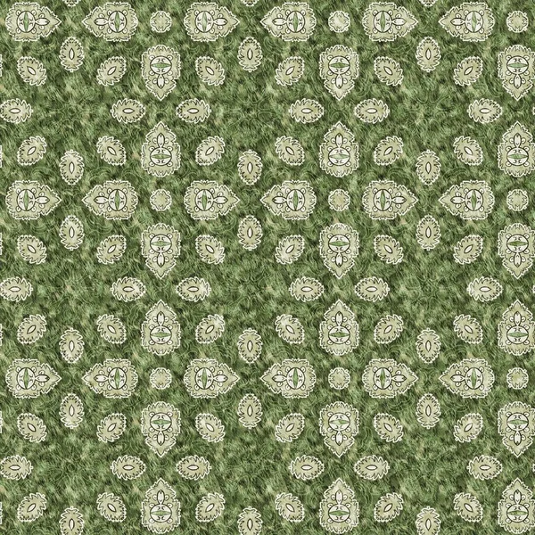 Mosaic Geometric Green Leopard Print Texture Pattern Trendy Kaleidoscope Woven — Stockfoto