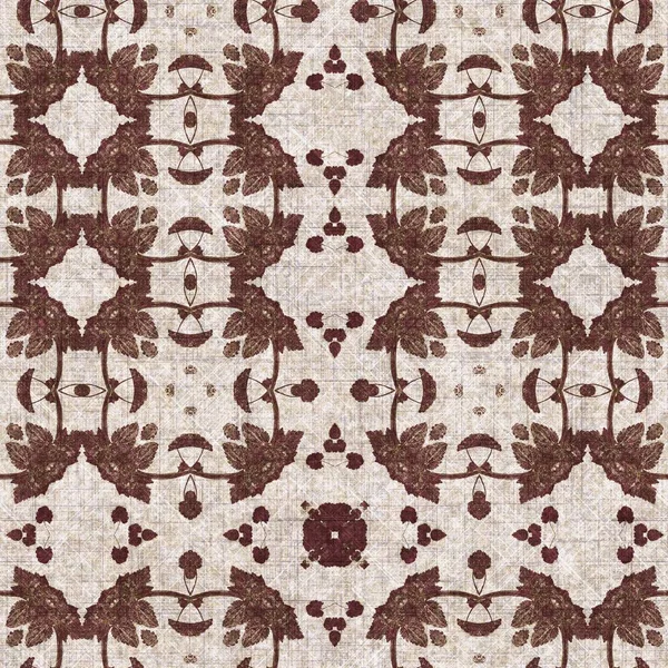 Foliage Brown Kaleidoscope Seamless Texture Pattern Trendy Optic Fresh Design — ストック写真