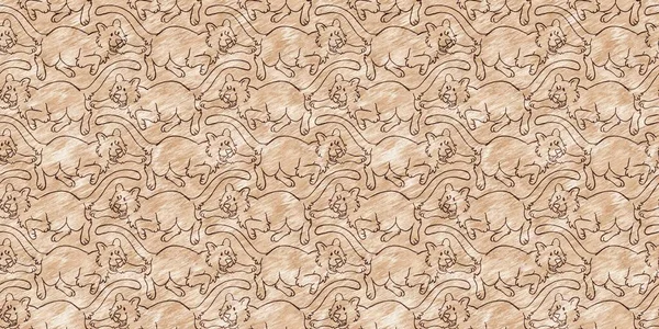 Niedliche Safari Wildtiergarnitur Für Babys Raumdekor Nahtloses Raubkatzenpelz Braun Strukturiert — Stockfoto