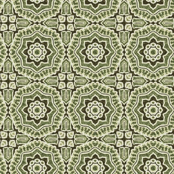 Patrón Textura Sin Costura Verde Geométrico Mosaico Caleidoscopio Moda Diseño — Foto de Stock