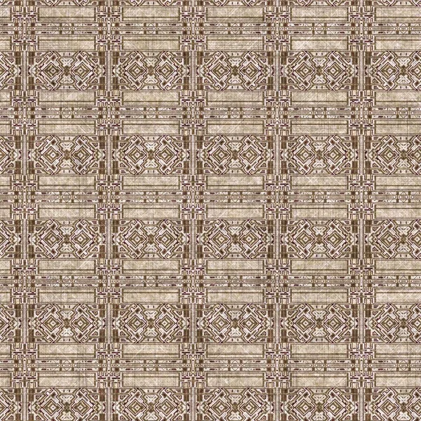 Sepia Marrom Efeito Tela Geométrica Textura Sem Costura Material Padrão — Fotografia de Stock