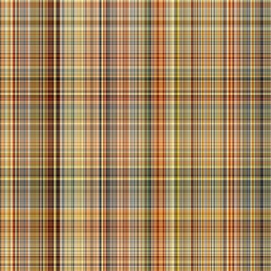 Woodland brown tartan seamless pattern textile. Tonal autumnal forest plaid with organic texture. Background of orange stripe for rough wallpaper