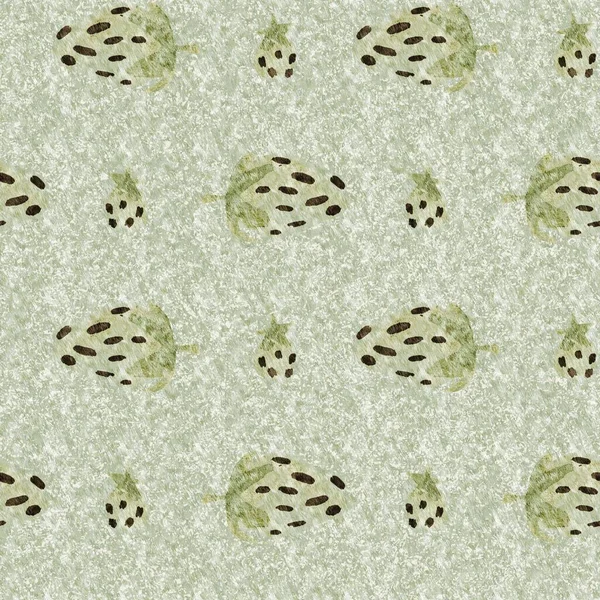 Green Marl Strawberry Vintage Seamless Pattern Cottagecore Linen Retro Summer — Stock Photo, Image