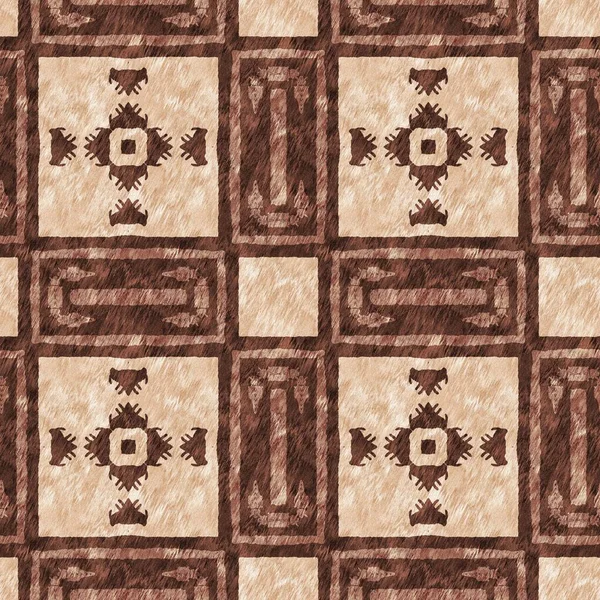 Mosaic Geometric Dark Brown Seamless Texture Pattern Trendy Kaleidoscope Woven — Stock Photo, Image