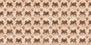 Bebek odası dekorasyonu için şirin bir safari vahşi kaplan sınırı. Kusursuz büyük kedi kürklü kahverengi cinsiyet şekilli nötr iz tasarımı