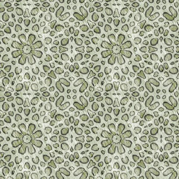 Mosaic Geometric Green Leopard Print Texture Pattern Trendy Kaleidoscope Woven — Stok Foto