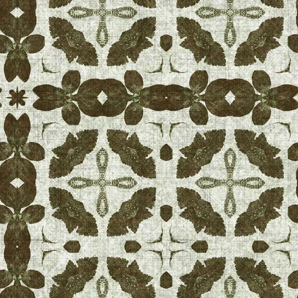 Foliage Green Kaleidoscope Seamless Texture Pattern Trendy Optic Fresh Design — Fotografia de Stock