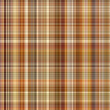 Woodland brown tartan seamless pattern textile. Tonal autumnal forest plaid with organic texture. Background of orange stripe for rough wallpaper