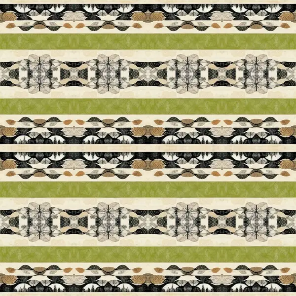 Forest Green Decorative Damask Seamless Pattern Geometric Kaleidoscope Linen Wallpaper — Fotografia de Stock