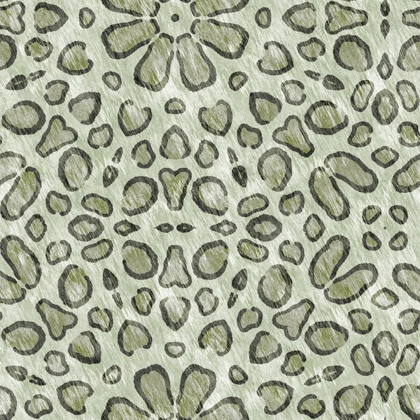 Mosaic Geometric Green Leopard Print Texture Pattern Trendy Kaleidoscope Woven — 图库照片