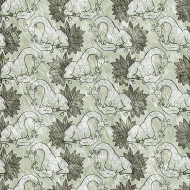 Bebek odası dekorasyonu için şirin bir safari vahşi zürafa deseni. Kusursuz Afrikalı kürklü yeşil, cinsiyet dokusuna sahip nötr baskı tasarımı.