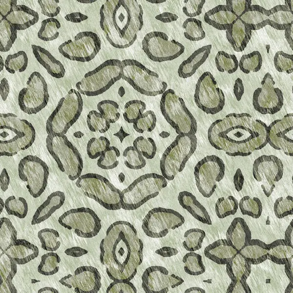 Mosaic Geometric Green Leopard Print Texture Pattern Trendy Kaleidoscope Woven — 图库照片