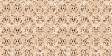 Bebek odası dekorasyonu için şirin bir safari vahşi kaplan sınırı. Kusursuz büyük kedi kürklü kahverengi cinsiyet şekilli nötr iz tasarımı