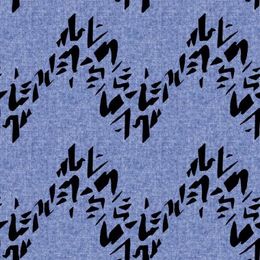  Denim stili geometrik tuval efekti kusursuz doku malzemesi. Erkeksi kotlar mavi boyalı desen. Solmuş çivit rengi soyut yazdırılmış döşeme örneği