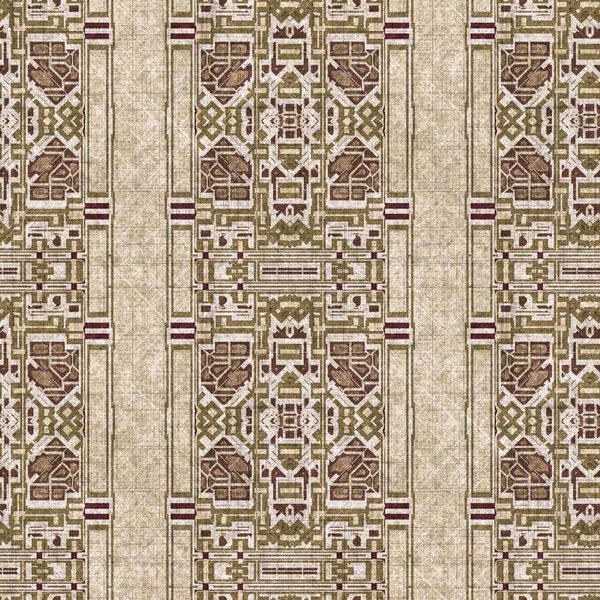 Sepia Brown Geometric Canvas Effect Seamless Texture Material Geo Organic — Stockfoto