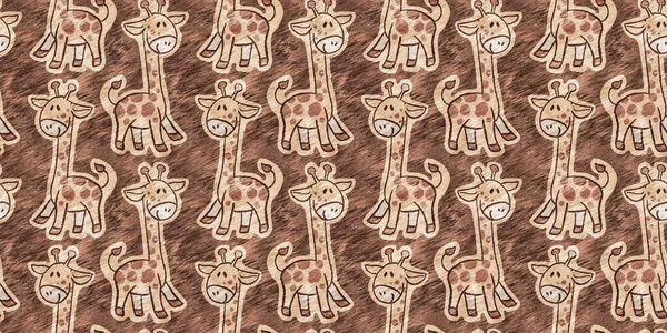 Mignon Safari Girafe Sauvage Frontière Animale Pour Décoration Chambre Des — Photo