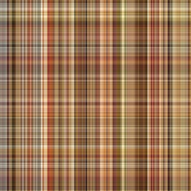 Woodland brown tartan seamless pattern textile. Tonal autumnal forest plaid with organic texture. Background of orange stripe for rough wallpaper