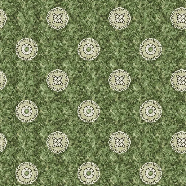 Mosaic Geometric Green Leopard Print Texture Pattern Trendy Kaleidoscope Woven — Stock Fotó