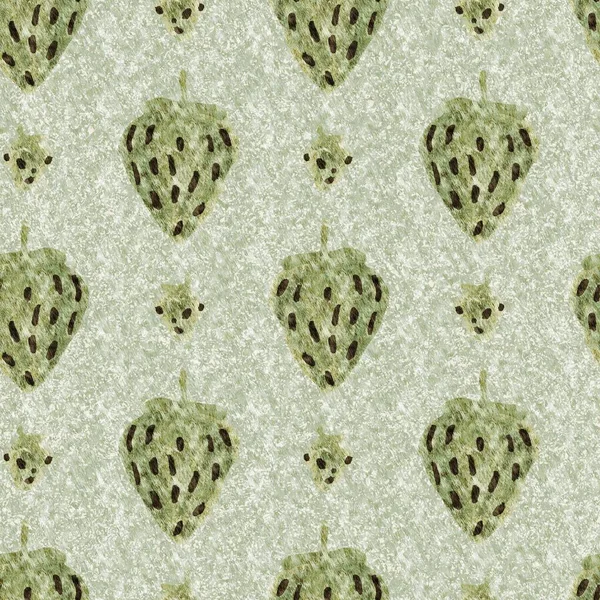 Verde Marl Morango Vintage Sem Costura Padrão Cottagecore Linho Retro — Fotografia de Stock