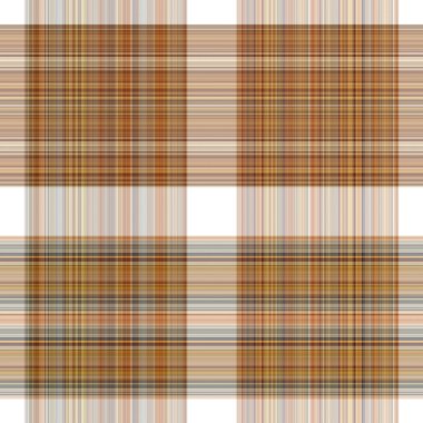 Woodland white tartan seamless pattern textile. Tonal autumnal forest plaid with organic texture. Background of orange stripe for rough wallpaper