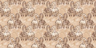 Bebek odası dekorasyonu için şirin bir safari vahşi zürafa sınırı. Kusursuz kürksüz kahverengi desenli cinsiyet nötr iz tasarımı.