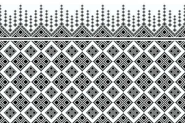 Abstract Geometric Ethnic Patterns Black White Traditional Thai Style Design — Stock Photo, Image