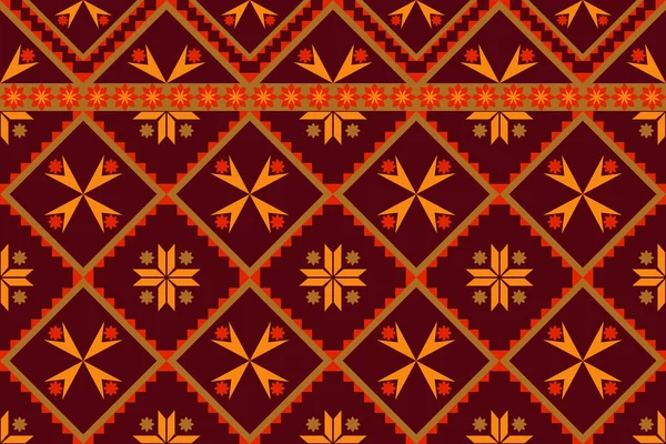 Geometric Ethnic Oriental Seamless Pattern Thai Traditional Design Background Carpet — Stock Vector