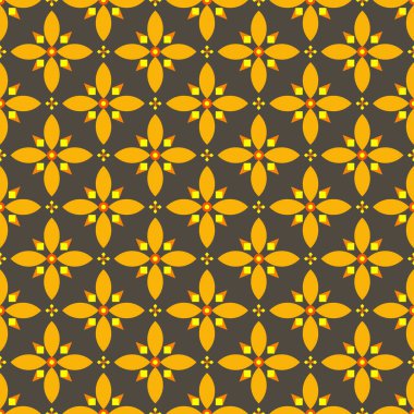 Çiçek desenli vektör resmi yüzmeden her yönde desenlenebilir