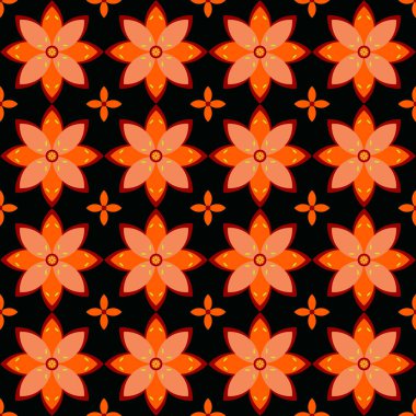 Çiçek desenli vektör resmi yüzmeden her yönde desenlenebilir