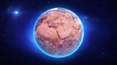 Dünya gezegeni iklim değişikliği ve küresel ısınmanın 3D animasyonu