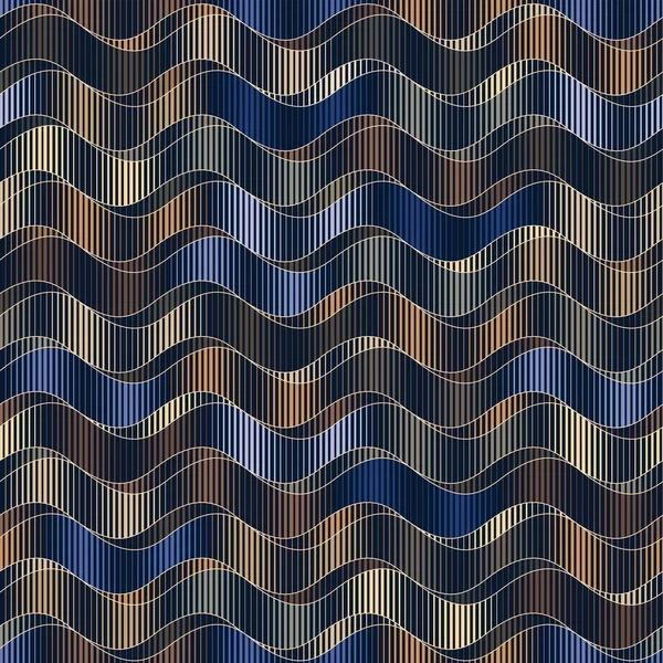 Composition Géométrique Des Lignes Horizontales Ondulées Des Vibrations Des Années — Image vectorielle