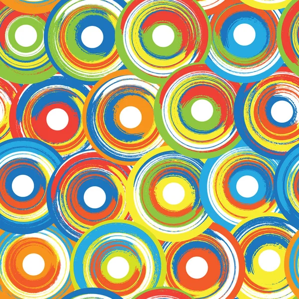 Kleurrijke Compositie Van Overlappende Cirkels Met Een Schildereffect Retro Stijl — Stockfoto