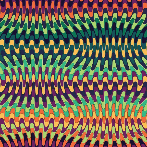 Hermosa Composición Rayas Onduladas Multicolores Estilo Étnico Nueve Colores Que — Archivo Imágenes Vectoriales