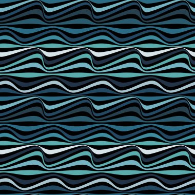 Çok renkli dalgalı çizgiler. Soyut dalgalar. Kusursuz tekrarlama kalıbı. Vektör görüntüsü. Çok amaçlı: doku, ambalaj, tekstil, arkaplan, ağ, vs..