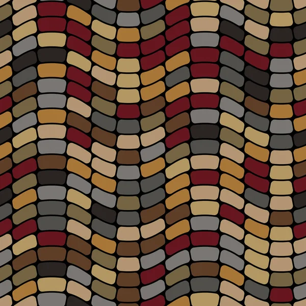 Modello Onda Geometrica Costituito Strisce Piccoli Rettangoli Mosaico Multicolore Modello — Vettoriale Stock