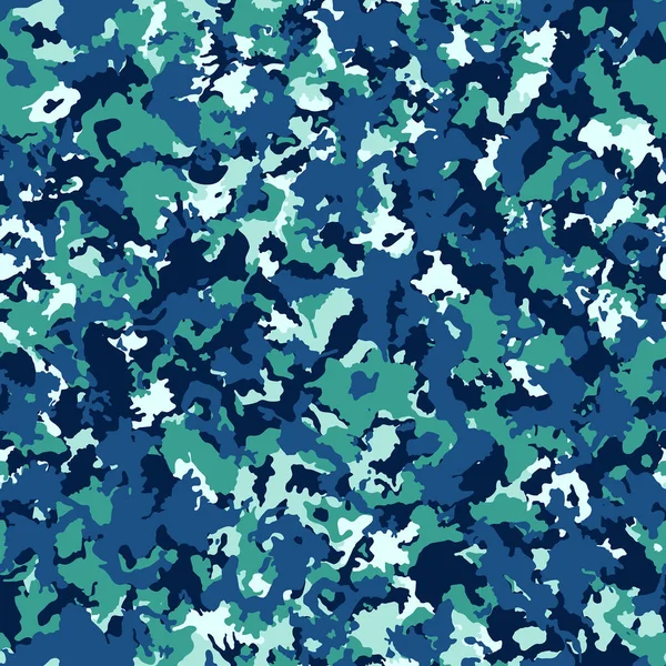 Patrón Vectores Sin Costura Camuflaje Militar Azul Cuatro Colores Más — Vector de stock