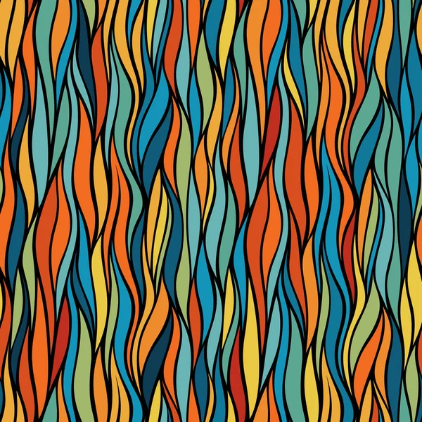 Abstraktes Farbenfrohes Nahtloses Muster Mit Bunten Wellen Rot Blau Gelb — Stockvektor