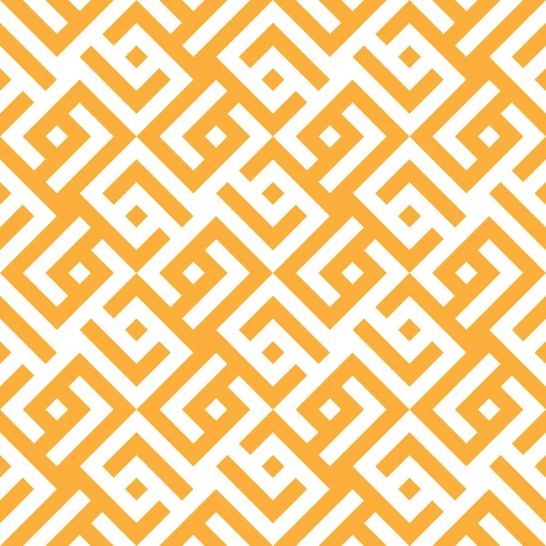 Wit Geel Kruis Geometrisch Ornament Naadloos Herhalend Patroon Grafische Textuur — Stockvector