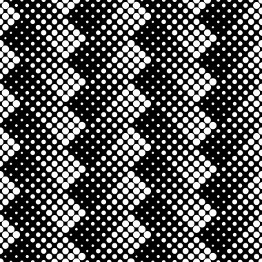 Tek renkli, dikişsiz desen. Modern stil yarım ton dokusu. Siyah arka planda beyaz noktalar olan soyut ringa kemiği. Vektör illüstrasyonu.