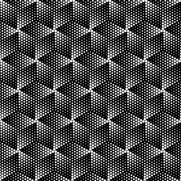Abstract Geometric Pattern Cubes Shape Monochrome Hexagons Halftone Style White — Stock vektor