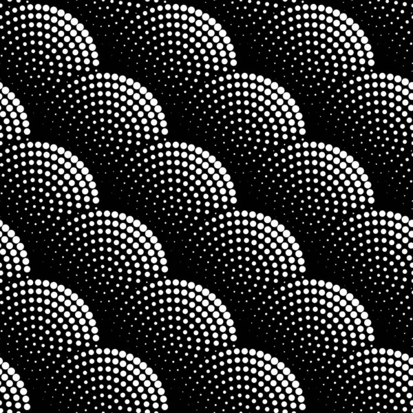 Geometric Abstract Seamless Wavy Pattern Dotted Circles Made Small White — Stock vektor