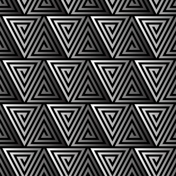 Geometric Abstract Pattern Black White Striped Triangles Monochrome Vector Illustration — Vector de stock