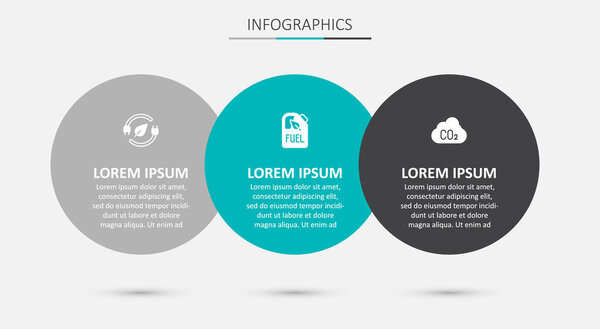 Set Bio fuel canister, Electric saving plug in leaf and CO2 emissions cloud. Business infographic template. Vector