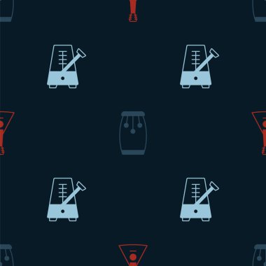 Balalaika, Conga davulları ve sarkaçlı Metronomu pürüzsüz şablona ayarla. Vektör