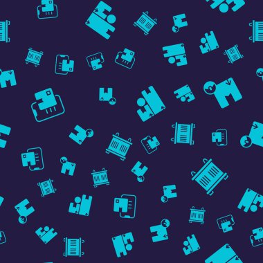 Belge takip işaretleyicisini, karton kutucuğu ve konteynırı pürüzsüz desen üzerinde ayarla. Vektör