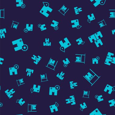 Gear 'ı paket kutusu, karton karton, konum ve deponun iç kutuları ile kusursuz desenli olarak ayarla. Vektör