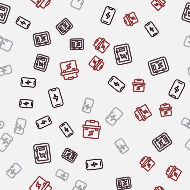 Hat cep telefonu, elektrik paneli, buzdolabı ve alet kutusu elektrikçisini sorunsuz bir şekilde ayarla. Vektör