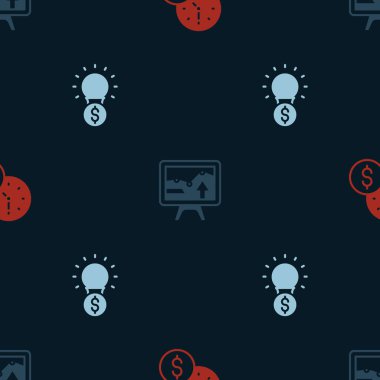 Set Zamanı para, grafik grafikli monitör ve pürüzsüz desenli ampul dolarıdır. Vektör