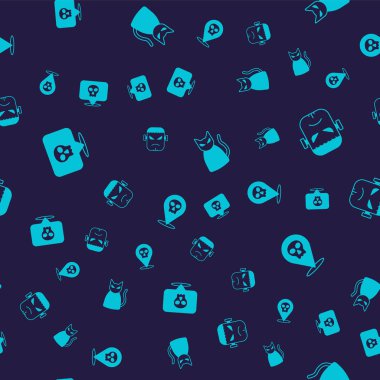 Kurukafa 'yı, Frankenstein' ın yüzünü, Kara Kedi 'yi ve kusursuz deseni ayarla. Vektör